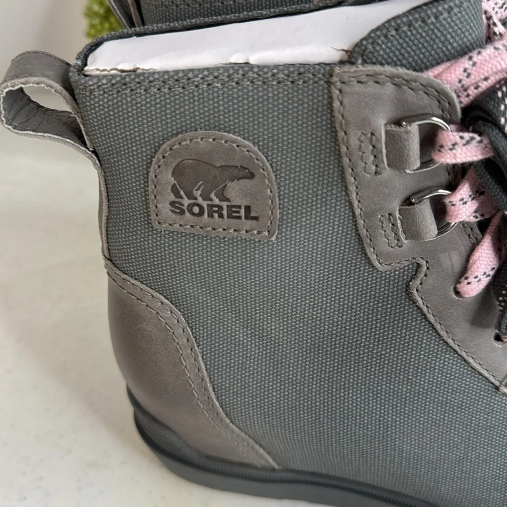 Sorel Women’s Evie II NW Lace Bootie – Quarry, Grill Size 7.5